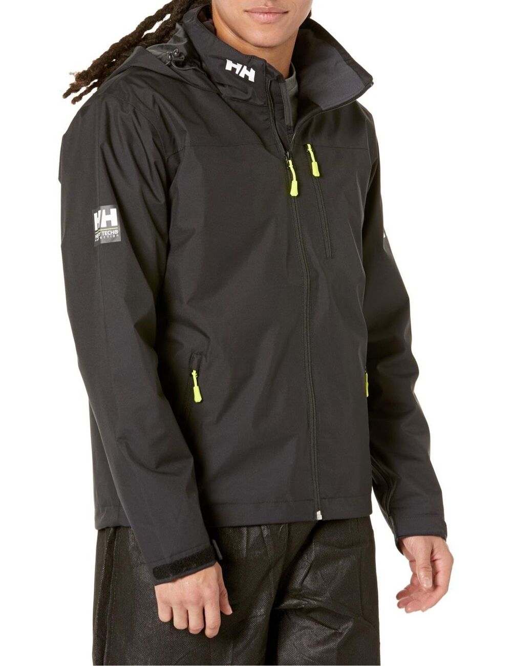 Helly Hansen Men’s Crew Hooded Midlayer Jacket Waterproof Windproof Black XL